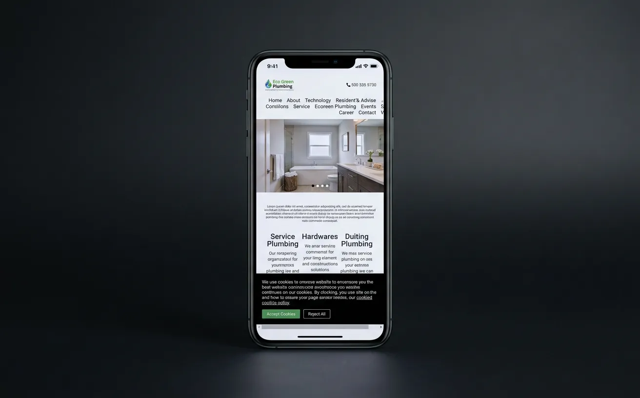 EcoGreen Plumbing website — before the rebuild
